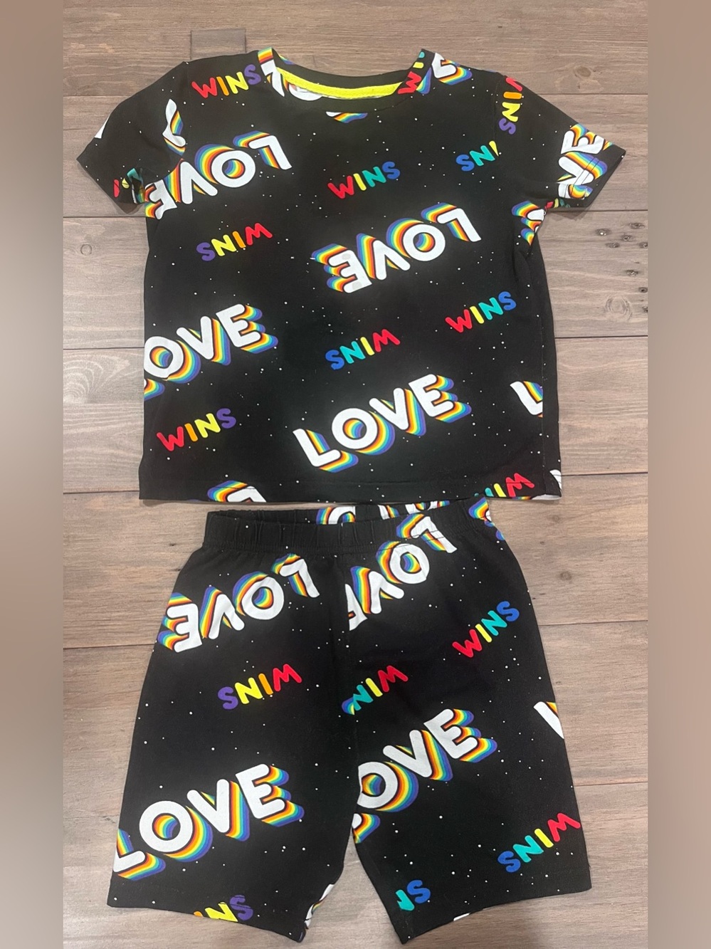 George Black Rainbow 'LOVE WINS' Kids Pajama Set 5t